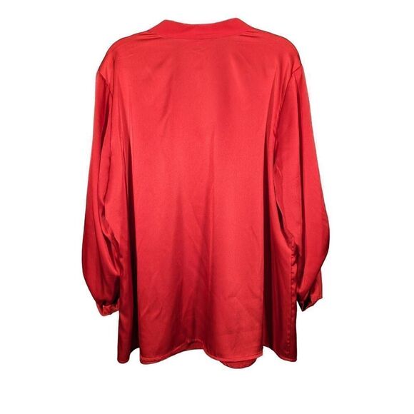 Calvin Klein Red/Orange Long Sleeve Blouse Women's 1X - Picture 2 of 5